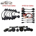 A+++ Quality OBD2 Converter Cable Full Set 8 PCS Car/Truck Cables For TCS PRO Diagnostic Reader Interface Connector|Car Diagnost