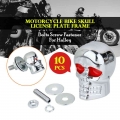 10 Set Motorcycle 6mm Bolt Skull License Plate Frame Bolts Screws Caps Fastener Nuts Bolts Nails Screw 6mm Bolt Moto Accessories