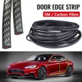 5m Carbon Fibre Car Door Anti Collision Strip Bumper Trim Edge Scratch Protector Strip Sealing Guard Styling Car Decor Sticker -