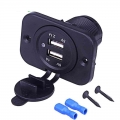 5V 3.1A 12V Dual USB Car Charger with Panel Waterproof Power Adapter Socket Outlet for Vehicle Boat Truck Motorcycle|Cables, Ada