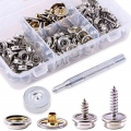 120-pieces Stainless Steel Marine Grade Canvas And Upholstery Boat Cover Snap Button Fastener Kit - Marine Hardware - Officemati