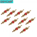 Dsycar 10Pcs/Lot Copper Car Bike Motorcycle rubber hose tubeless type valve insert valve core Valve Stem Core Replacement Part|V