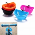 Children's Bike Basket Plastic Easy Installation Bicycle Bag Kids Scooter Handle Bar Basket with Bracket Bike Accessories To