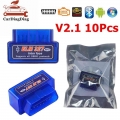 10Pcs/Lot BT Bluetooth ELM327 V2.1 ELM 327 For Android Windows Auto OBD2 Scanner Code Reader Tool Car Diagnostic Tool|Code Reade