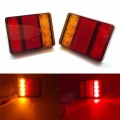 2pcs Waterproof Car Rear Tail Light 8 LED Warning Lights Reverse Indicator Rear Lamps For Trailer Caravans UTE Campers ATV Boats