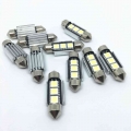 10pcs Dome Ligh Festoon 36mm 39mm 41mm Smd 5050 Led White Car Light Canbus Error Free C5w Led Lamp Auto Bulb Interior Light 12v