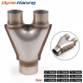 Universal Custom Car Exhaust Y-pipe Stainless Steel Exhaust Y Type Pipe Adapter Connector Tube Cone Bx102125 - Assembly Parts -