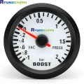 Round Earth 52mm Bluebacklight Auto Car Turbo Boost Gauge Turbin -1~2 Bar Pointer Clock Vacuumd Instrument Meter -