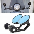 Motorcycle Mirror Aluminum Handle Bar End Rearview Side Mirrors Accessories for Vespa GT GTS GTV 60 125 200 250 300 300ie|Side M