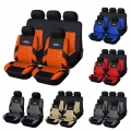 9pcs Full Set Car Seat Covers Car Seat Protector Auto Seat Covers Polyester Fabric Universal Fits Most Car Seats Cover 5 Colors