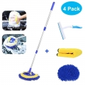 4pcs Car Wash Mop Brush 45" Long With RotatableTelescopic Aluminum Alloy Handle Microfiber Washing Mitt Car Washing Accesso