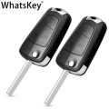 Whatskey Flip Key Shell For Vauxhall Opel Astra J Corsa D Insignia Vectra C Zafira 2 Bnt Remote Key Case Uncut Blade Replacement