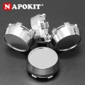 4pcs/lot High 60mm Chrome Plastic Flat Surface Car Wheel Center Hub Caps Dust Cover Auto Rim Tire Hubcap - Wheel Center Caps - O