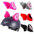 1pair Cute Motorcycle Helmet Cat Ears Plush Motocross Full Face Off Road Helmet Decor Accessories Helmet Sticker Creative Stylin