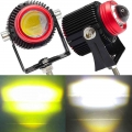 Jaln7 20w Led Motorcycle Work Light Dual Color Hi/lo Beam Spotlight Mini Lens Car Headlight Dc 12v 24v Fog Lamp Yellow White - L