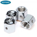 4Pcs/Set Classic SKULL Anti theft Chrome Car Wheel Tire Valve Stem Cap For Car/Motorcycle,Air Leakproof|Valve Stems & Caps|