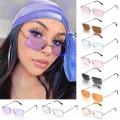 1 Pc New Car Motor Uv400 Sun Glasses Rectangle Rimless Dustproof Sunglasses Unisex Retro Luxury Design Gradient Eyewear - Glasse