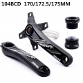 104BCD MTB Bike Crankset Aluminum Alloy With Bottom Bicycle Crankset MTB Crank Bike Accessories 170mm 172.5mm 175mm|Bicycle Cran