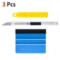 3/4 Pcs Car Squeegee Scraper Vinyl Wrap Car Wrapping Vinyl Squeegee Felt Scraper Tool Kit For Razor Blade Scraper Automatic Film