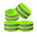 2pcs Reflective Safe Band Strap Wrist Leg Ankle Fluorescent Green Warning Belt Night Running Cycling Jogging Wristband - High Vi