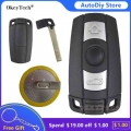 Okeytech 3 Buttons Remote Car Key Shell Fob Case For Bmw X5 X6 E60 E70 E71 E87 E90 For Bmw 1 3 5 6 Series With 2025 Battery Hold