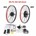 Disc and V Brake E bike Front Rear Wheel 36V Gear 48V Gearless DC Motor 250 1500W 20 24 26 27.5 28 29'' 700C Electric Bi