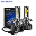 Infitary 2pcs H7 Led H1 H11 9005 9006 H4 Led Car Headlight 72w 8000lm Auto Headlamp Light Bulb Fog Lights White 6500k 12v Lamp -