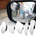 2pcs Car Mirror Hd Blind Spot Mirror Adjustable Auto Rearview Convex Mirror 360 Degree Wide Angle Vehicle Parking Rimless Mirror