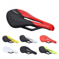 Balugoe Carbon+leather Bicycle Seat Saddle Mtb Road Bike Saddles Mountain Bike Racing Saddle Pu Breathable Soft Seat Cushion - B