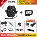 Ebike Motor Kit High Speed Brushless Gear Hub 36V 48V 350W 500W Electric Bike Conversion Front Cassette Rear display P6 ZEMAKE|