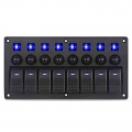 Waterproof 5pin 8 Gang On Off Marine Car Panel Switch With Breakers Led Boat Switch Panels 12v AC 125V/10A 12V/20A 24V/10A