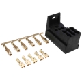 3 Way Black Car Seat Medium Relay Fuse Box Assembly With 11pcs Terminals Car Engine Compartment Insurance Holder Box Mounting -