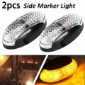 2Pcs 12V / 24V LED Side Marker Lights LED Trailer Truck Turn Signal light Car External Lights Warning lamp Amber Waterproof|Truc