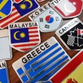 1 Pcs Car Stickers Aluminum Flag Car Stickers Flag Shield Sticker 3d Car Sticker Top Car Decoration Multinational National Flag