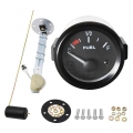 Universal 2" 52mm Fuel Level Gauge Car Vehicle Meter With Fuel Float Sensor White Led Light Black Shell Automotive Gauges 1