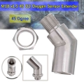 M18 x1.5 O2 Oxygen Sensor Boss Extender Spacer 45/90 Degree Lambda Sensor Oxygen Sensor Silver For Decat Hydrogen Engine Parts|E