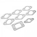 8Pcs Car Exhaust Flange Gasket Aluminum Exhaust Gasket Set Fit For NISSAN SKYLINE R32 RB20DET/R33 RB25DET Car Accessories|Exhaus