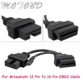 For Mitsubishi 12 Pin To 16 Pin Female OBD 2 Extension Tool Adapter Connector Cable for Mitsubishi 12Pin OBD2 Connector|Code Rea