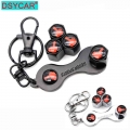 DSYCAR 1Set Zinc Alloy Anti theft Car Wheel Tire Valve Stem Caps Air+ Wrench Keychain Auto Car Accessories Wheels Tires Parts|Va