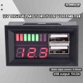 Red LED digital display voltmeter mini voltmeter voltage tester panel for DC 12V car motorcycle vehicle USB 5V2A output|Volt Met