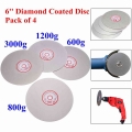 4Pcs 6" Diamond Polishing Disc 600/800/1200/3000 Grit Flat Lap Parallel Grinding Wheel Lapping Grinding Disc Tool Polishing