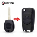 KEYYOU Modified Remote Car Key Shell Case 2 Buttons For Nissan Micra Almera Primera X Trail Uncut Key Case Cover A33 Blade|butto