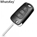 Whatskey Flip Key Shell For Hyundai I30 Ix35 Ceed Picanto Cerato Sportage For Kia Rio 3 K2 K3 K5 Soul Auto Key Case Housing Fob