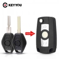 Keyyou Modified Flip Uncut Car Key Shell Case For Bmw 1 3 5 7 Series 1998-2005 X5 Z3 Z4 330 330i 525 525i 2001-2004 E38 E39 E46