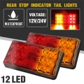 2pcs 12V 24V LED Car Truck Tail Lights Taillight Rear Brake Light Indicator Stop Signal Lamp Trailer Caravan Lorry Caravan Bus|T