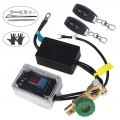 12v Car Battery Disconnect Isolator Master Switches Cut Off Voltmeter Display Double Remote Control Battery Switch + Gloves