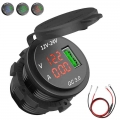 New Power Outlet Digital Voltmeter Qc 3.0 Usb Charger Socket Ammeter Monitoring For Car Boat Marine Rv Motorcycle#292507 - Volt