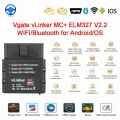 Original Vgate vLinker MC+ ELM 327 V2.2 Bluetooth 4.0 WIFI ELM327 For Android/IOS Scanner OBD 2 OBD2 Car Diagnostic Auto Tool|Co