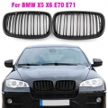 Matte Black Double Slat Kidney Grille Front Grill For Bmw X5 X6 E70 E71 Car Styling Racing Grills 2007-2013 - Racing Grills - Of