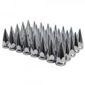 10PCS ABS Chrome Plastic 33mm Thread on Spiked Lug Nut Covers for Semi Trucks| | - Ebikpro.com